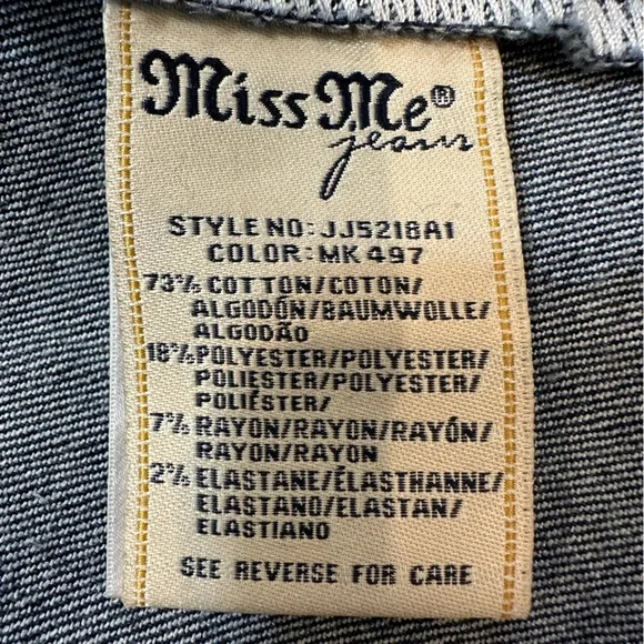 NWT-MISS ME DENIM JACKET. SIZE 6 . LABEL SAYS LARGE - Picture 8 of 12